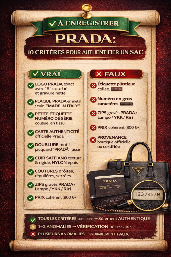 SAC PRADA : COMMENT RECONNAÎTRE LE FAUX 5 Quoi d'autre à rechercher lors de l'achat