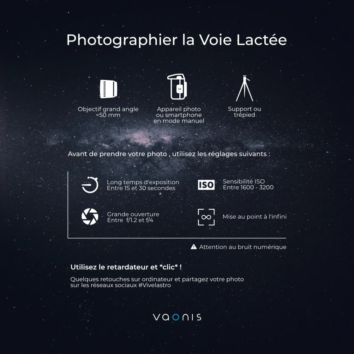 COMMENT PHOTOGRAPHIER LA VOIE LACTÉE AVEC UN SMARTPHONE 2 infographie photographie voie lactee