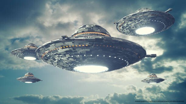 LA VÉRITÉ SUR LES OVNIS : CE QUE LES GOUVERNEMENTS CACHENT DEPUIS 70 ANS 5 3d render. UFO spaceship concep