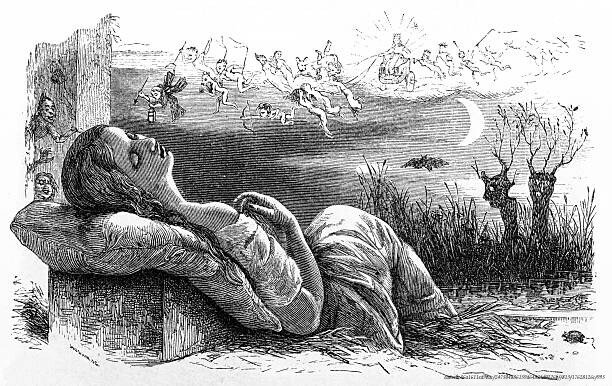 POURQUOI LES RÊVES HUMAINS RESTENT LE DERNIER MYSTÈRE QUE L'IA NE PEUT PAS REPRODUIRE 4 Antique magazine image: Poem illustration