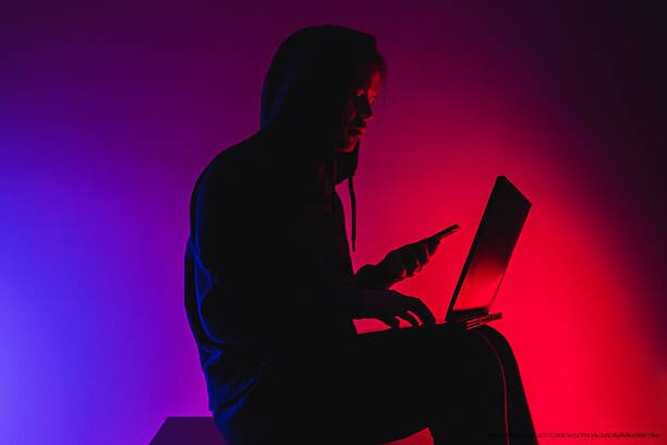 POURQUOI LES GENS BIEN DEVIENNENT MÉCHANTS SUR INTERNET ET NULLE PART AILLEURS 6 Silhouette of man with laptop in neon light