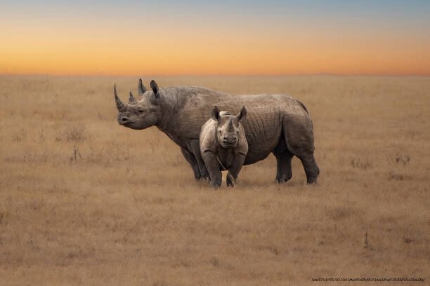 L'IMPACT DÉVASTATEUR DU TRAFIC D'IVOIRE ET DE CORNES DE RHINOCÉROS SUR LA FAUNE AFRICAINE 5 Rhinos on the plains of the Serengeti